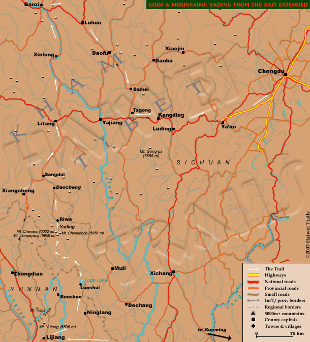 Trek from Mosuo minority Lugu Lake in NW Yunnan to Yading mountain sanctuary in Khma Tibet, SW Sichuan