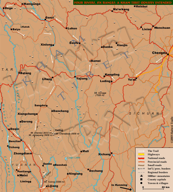 18 days by 4WD through Kham Tibet and down the Mekong, via Chengdu, Ganzi, Dege, Litang, Deqin, Zhongdian and Lijiang.